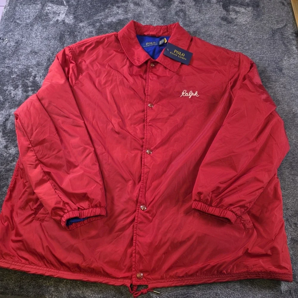 Polo Ralph Lauren New York State Champs Coach Jacket Mens L Tall Red P Wing 67